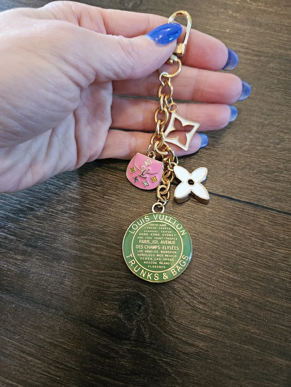 LV Trunks & Bags Medallion + Stamped Purse Charm Reimagined On Handmade Bagcharm